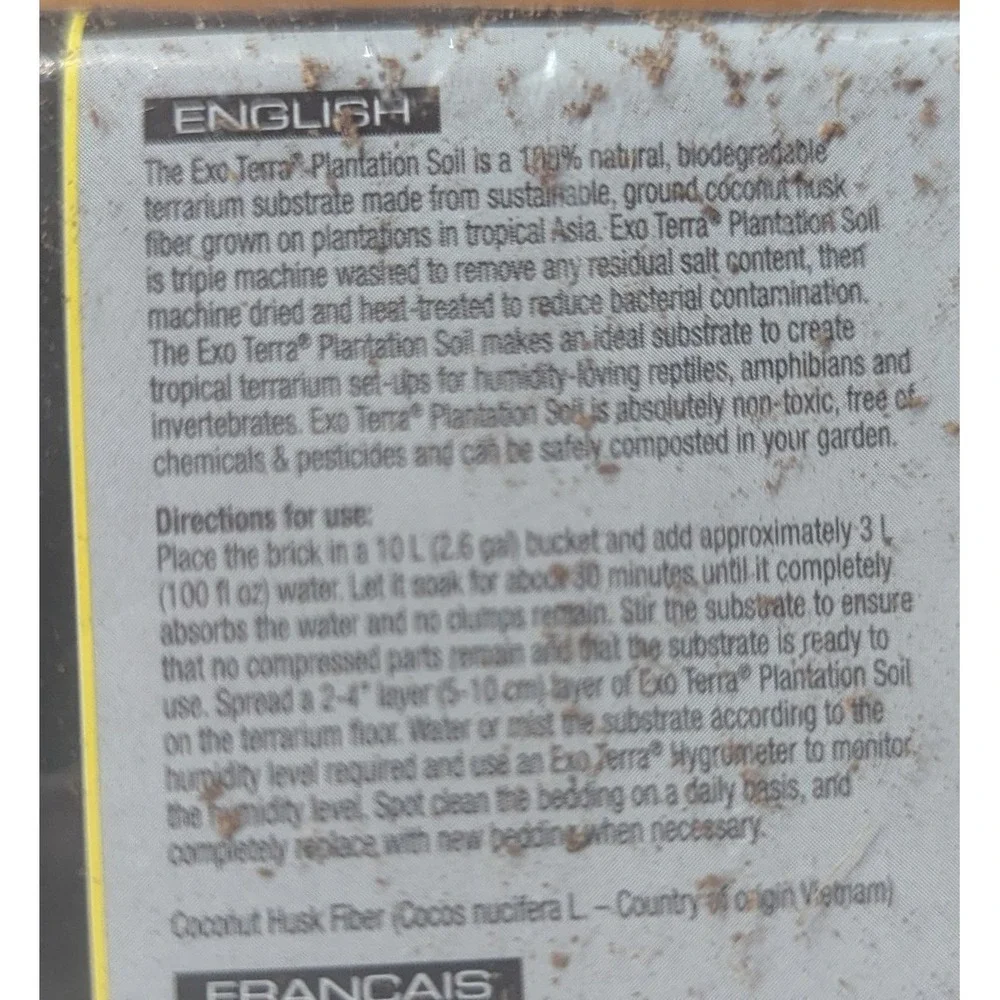 Exoterra Plantation Soil, 8qt/8.8L, New In Package,‎ Bio Active Ready